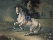 The women stallion Leal in the Levade Johann Georg von Hamilton